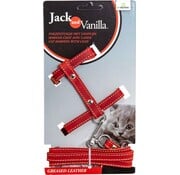 Jack and Vanilla Cat Harness Greased Leather Red