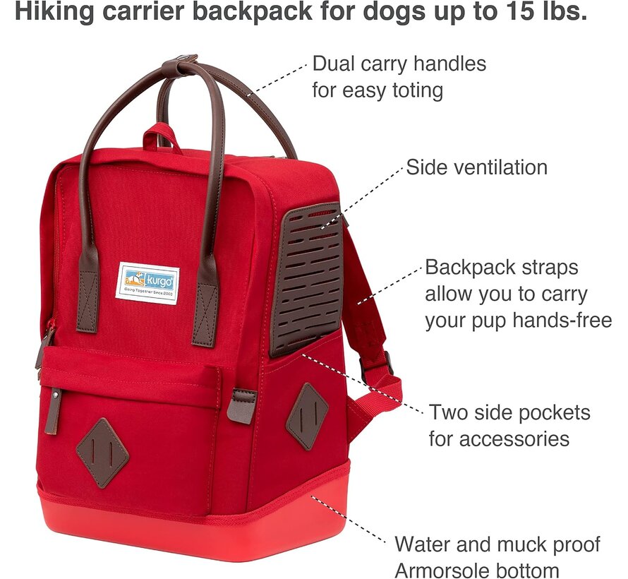 Nomad – 2-in-1 Dog Carrier Backpack Red