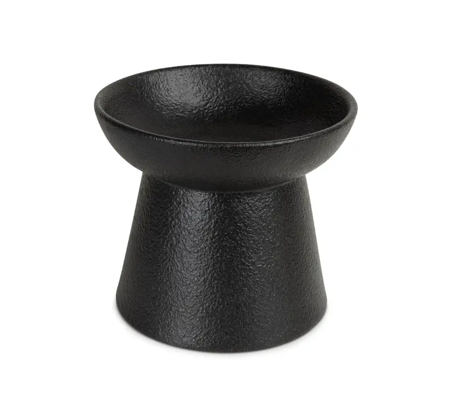 Ceramic Raised Cat Food Bowl Wabi Sabi Black