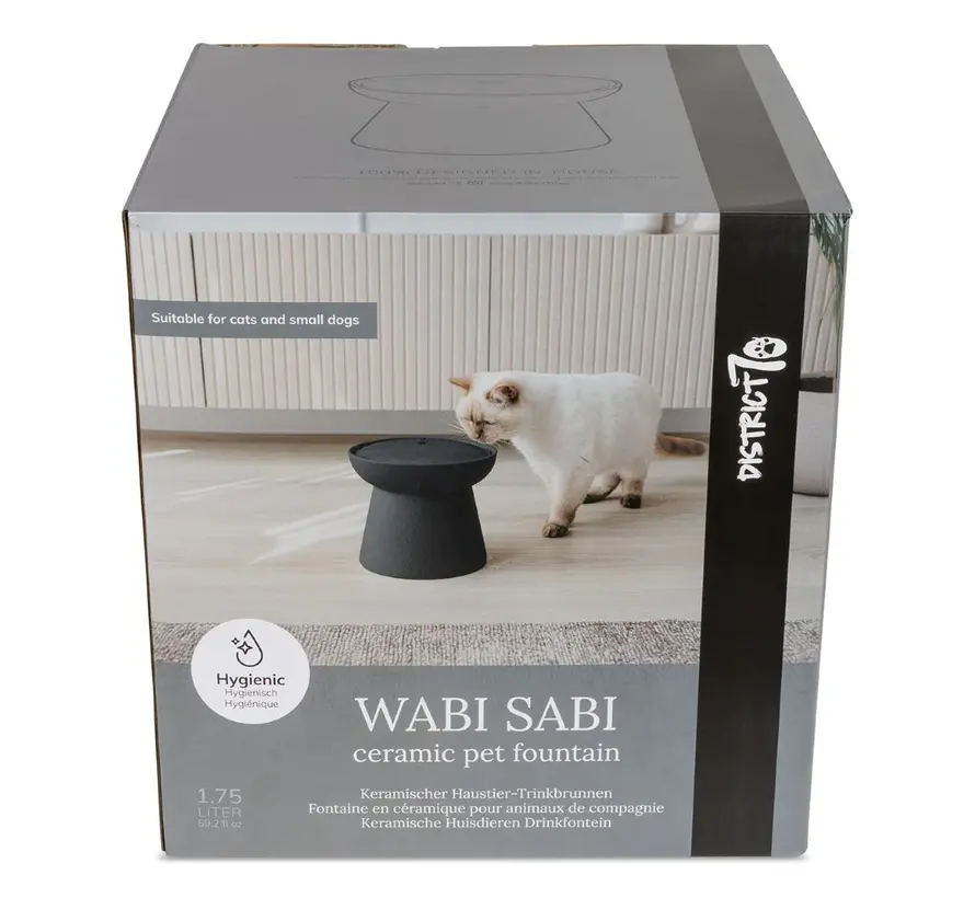 Keramische Drinkfontein Wabi Sabi Zwart