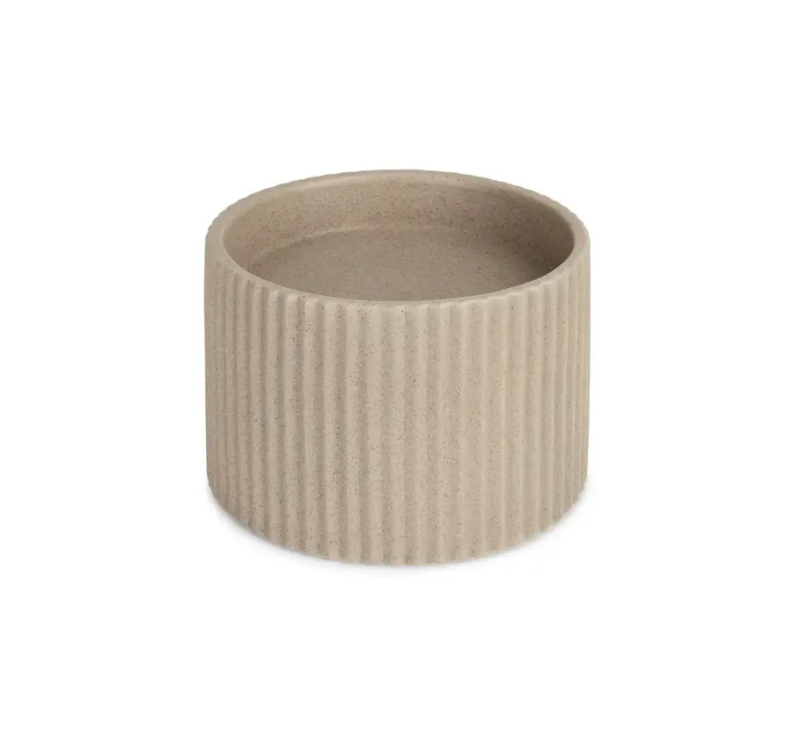 Ceramic Raised Cat Food Bowl Sense Beige