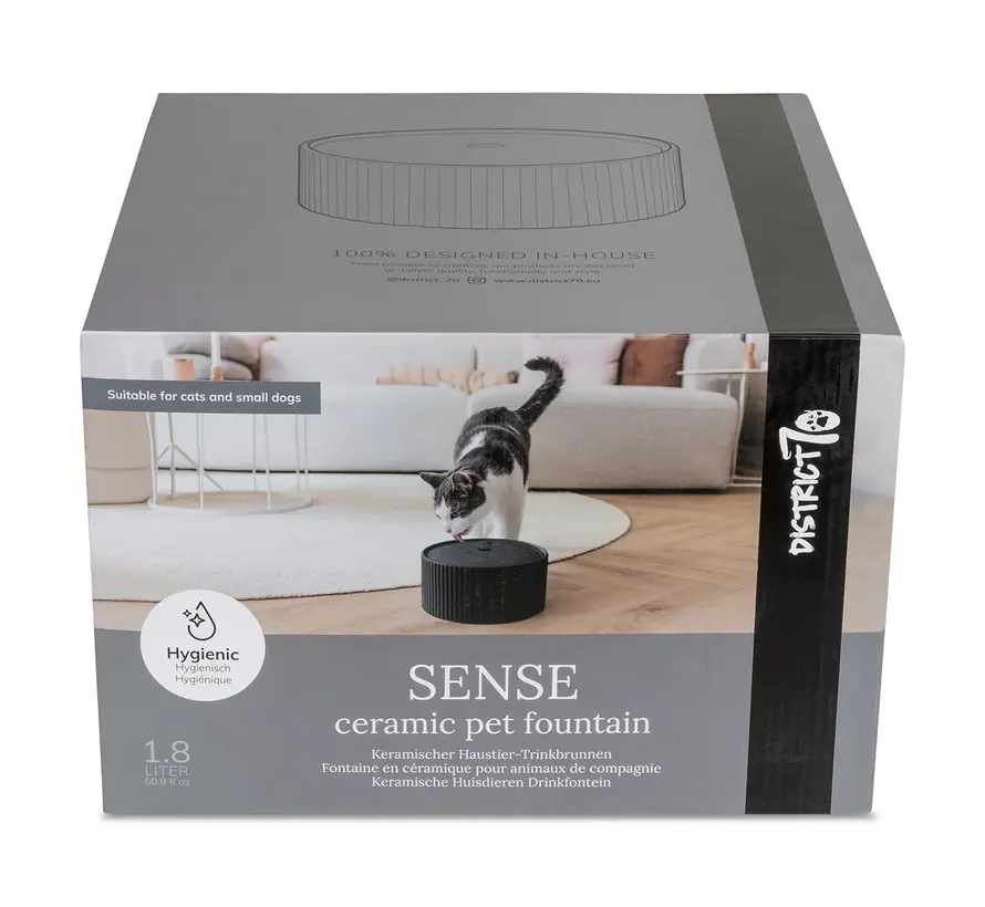 SENSE Black Ceramic Drinking Fountain