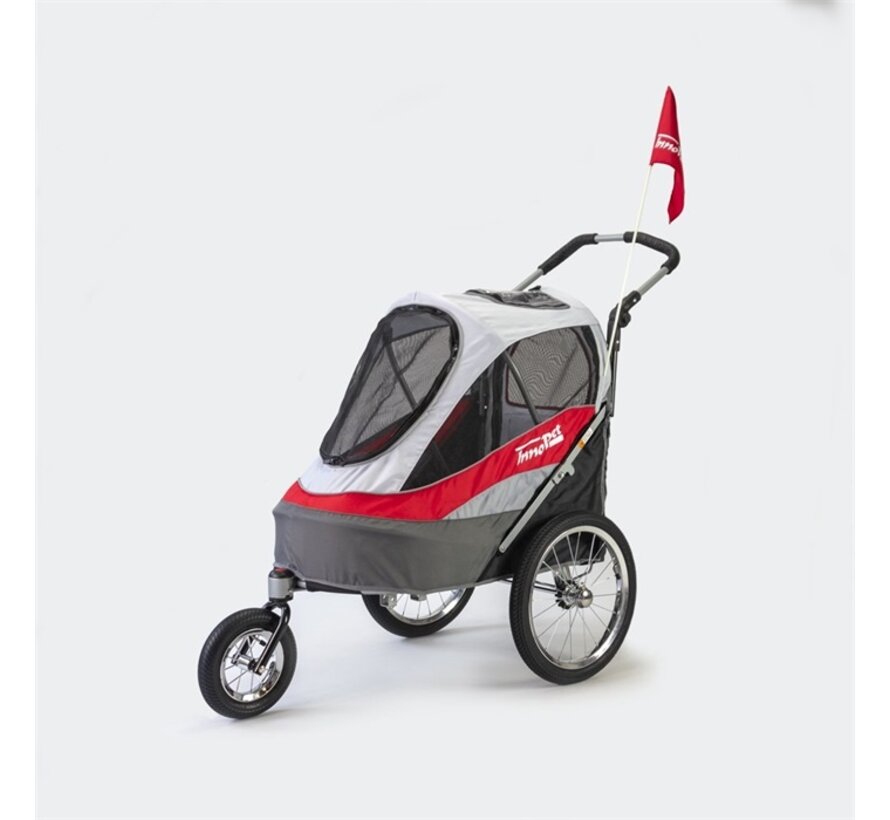 Pet Stroller Sporty Dog Trailer Red/Offwhite