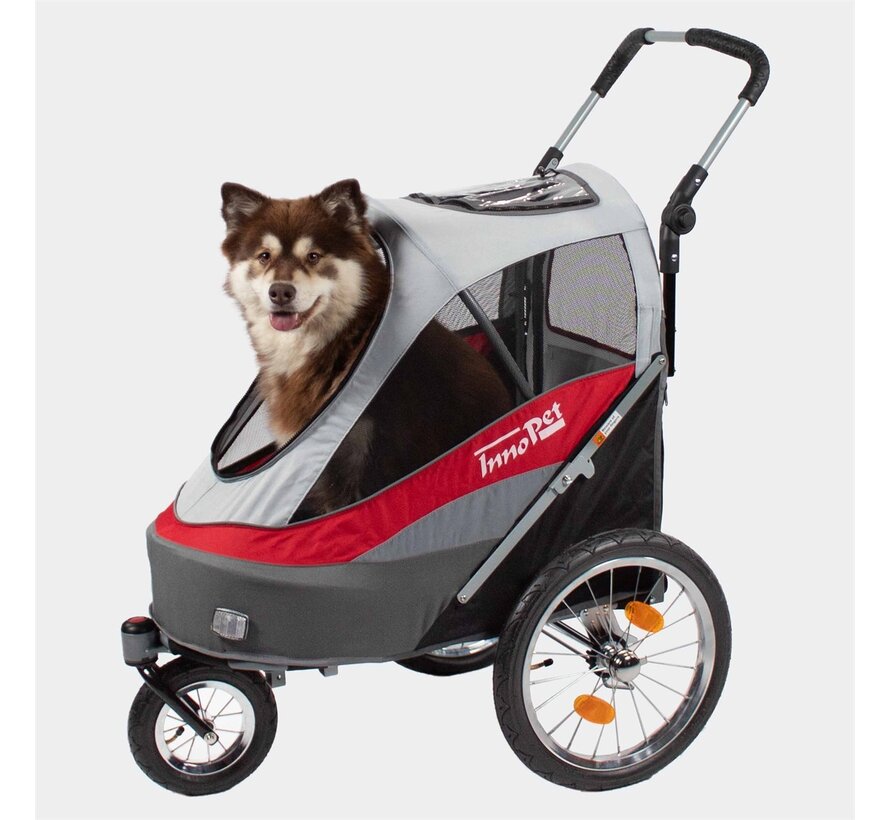 Pet Stroller Sporty Dog Trailer Red/Offwhite