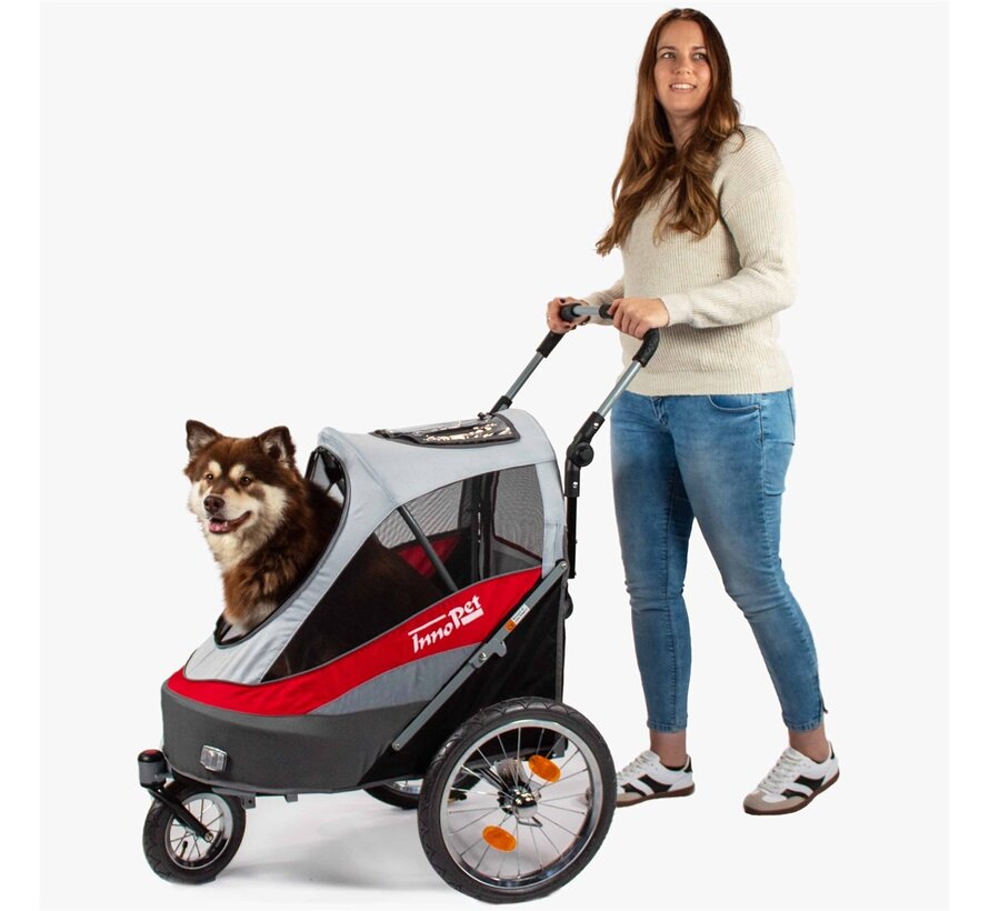 Hondenbuggy Sporty Dog Trailer Rood/Offwhite