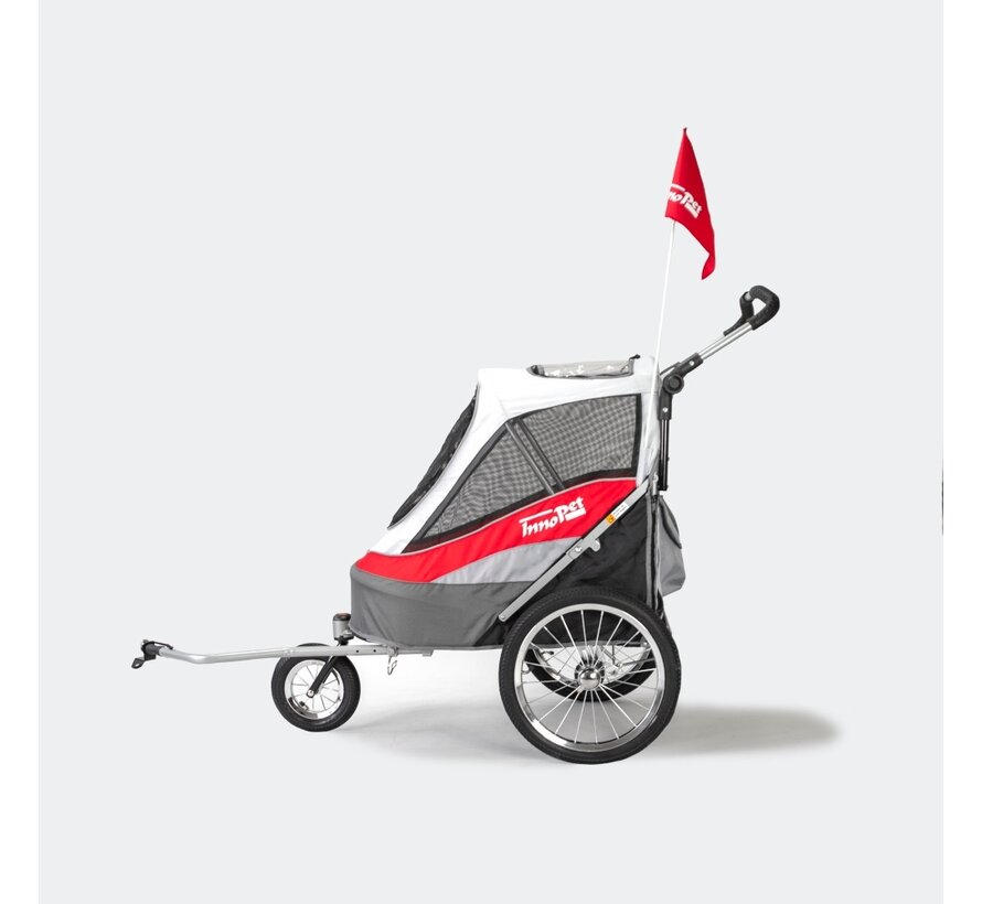 Pet Stroller Sporty Dog Trailer Red/Offwhite