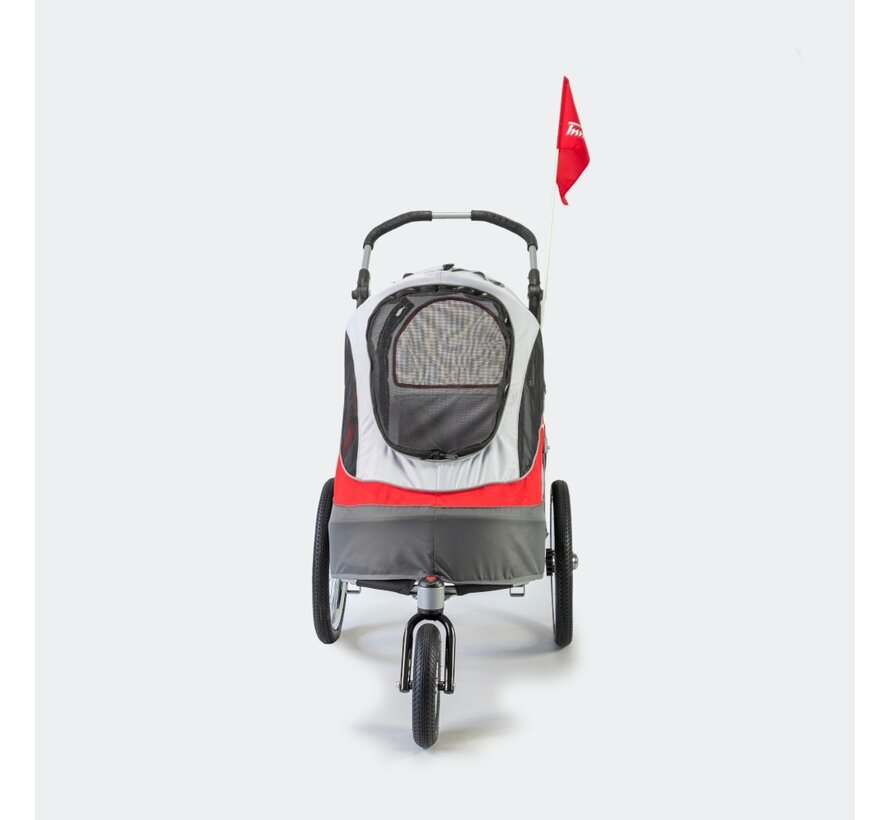 Pet Stroller Sporty Dog Trailer Red/Offwhite