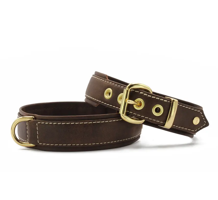Hondenhalsband Old English Donkerbruin