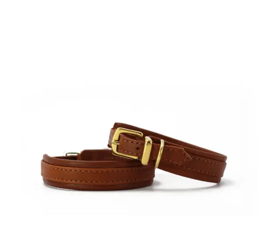 Dog Collar Mini Classic Soft Cognac Gold