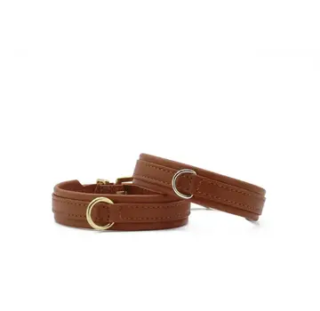 Maul Hondenhalsband Mini Klassiek Cognac Goud