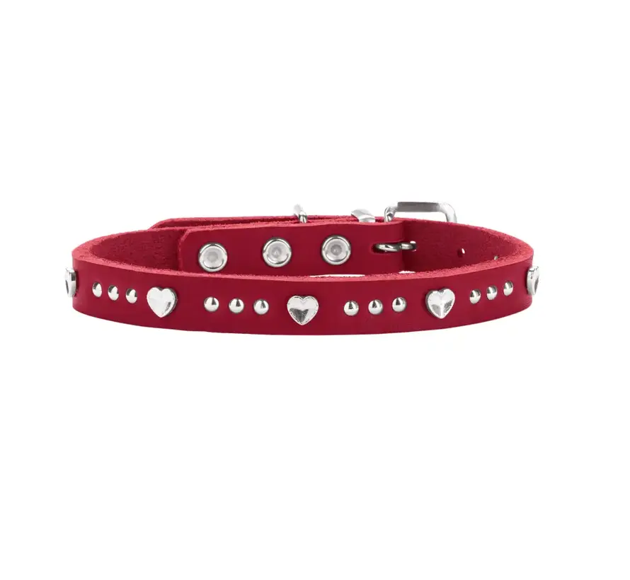 Dog Collar Aalborg Hearts Red