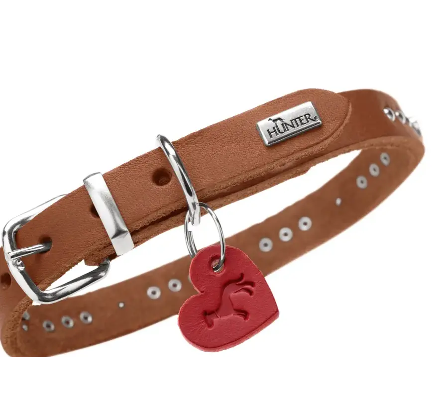 Dog collar Aalborg Hearts Cognac
