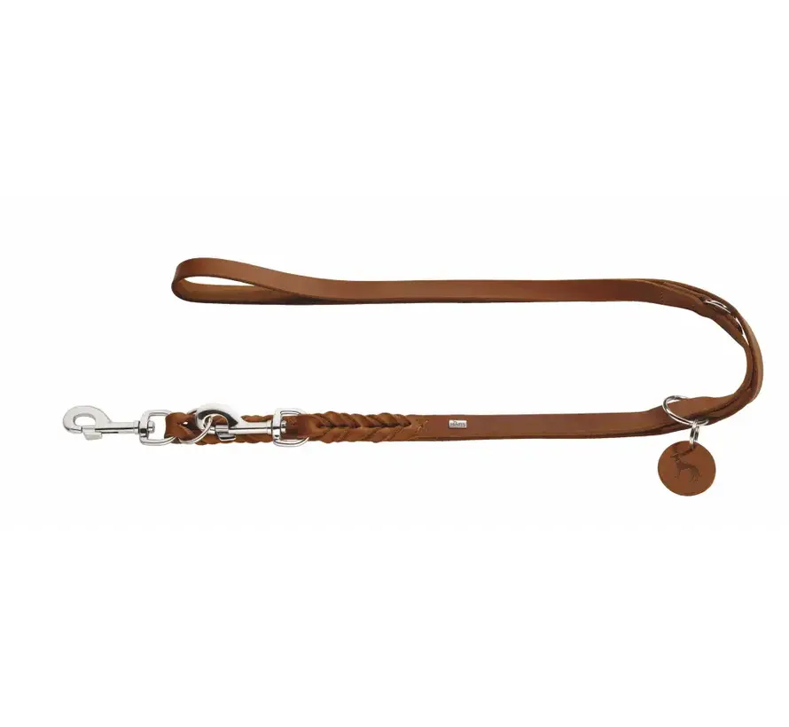 Adjustable Dog Leash Solid Education Cognac