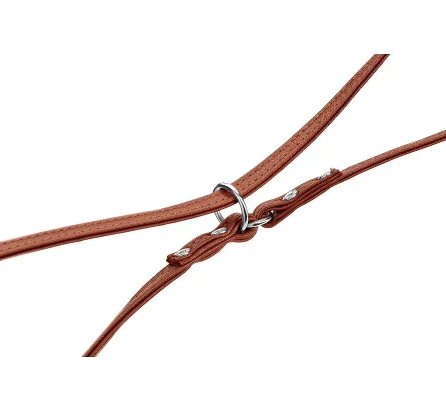 Flat Adjustable Dog Leash Round & Soft Canadian Up Cognac