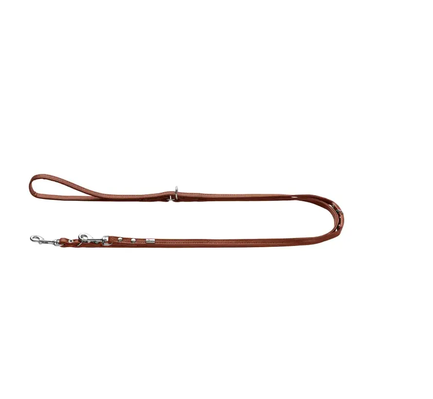 Flat Adjustable Dog Leash Round & Soft Canadian Up Cognac