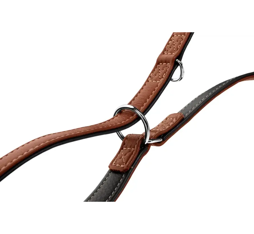 Platte Verstelbare Hondenriem Round & Soft Canadian Up Cognac / Zwart