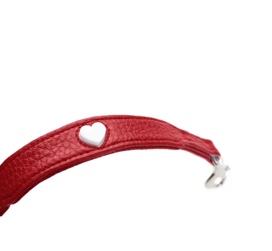 Verstelbare Hondenriem Round & Soft Love Rood