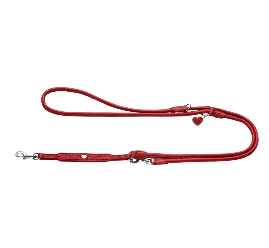Verstelbare Hondenriem Round & Soft Love Rood