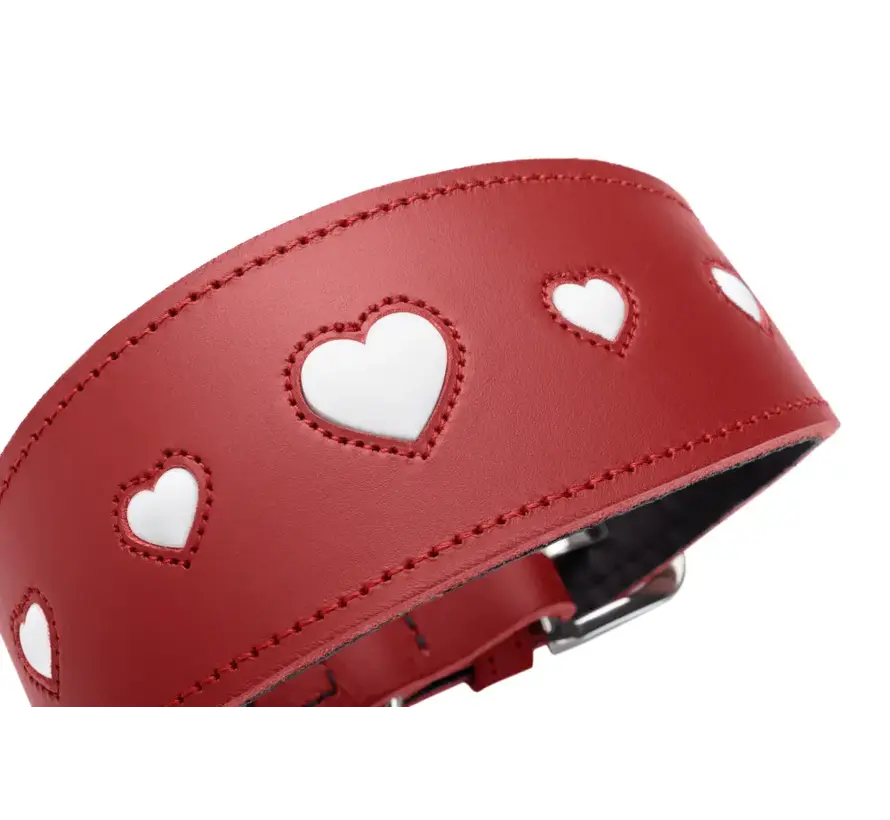 Greyhound Collar Love Red