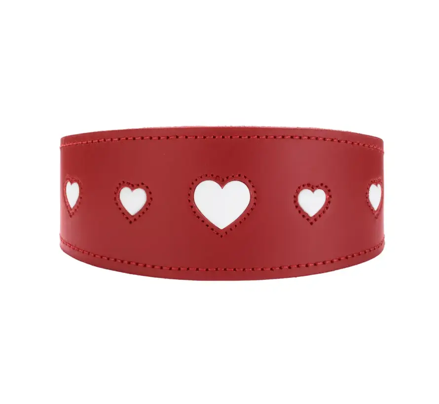 Greyhound Collar Love Red