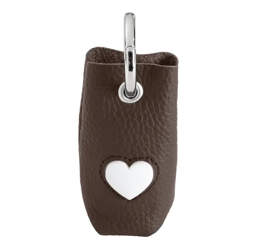 Poop Bag Holder Love Brown