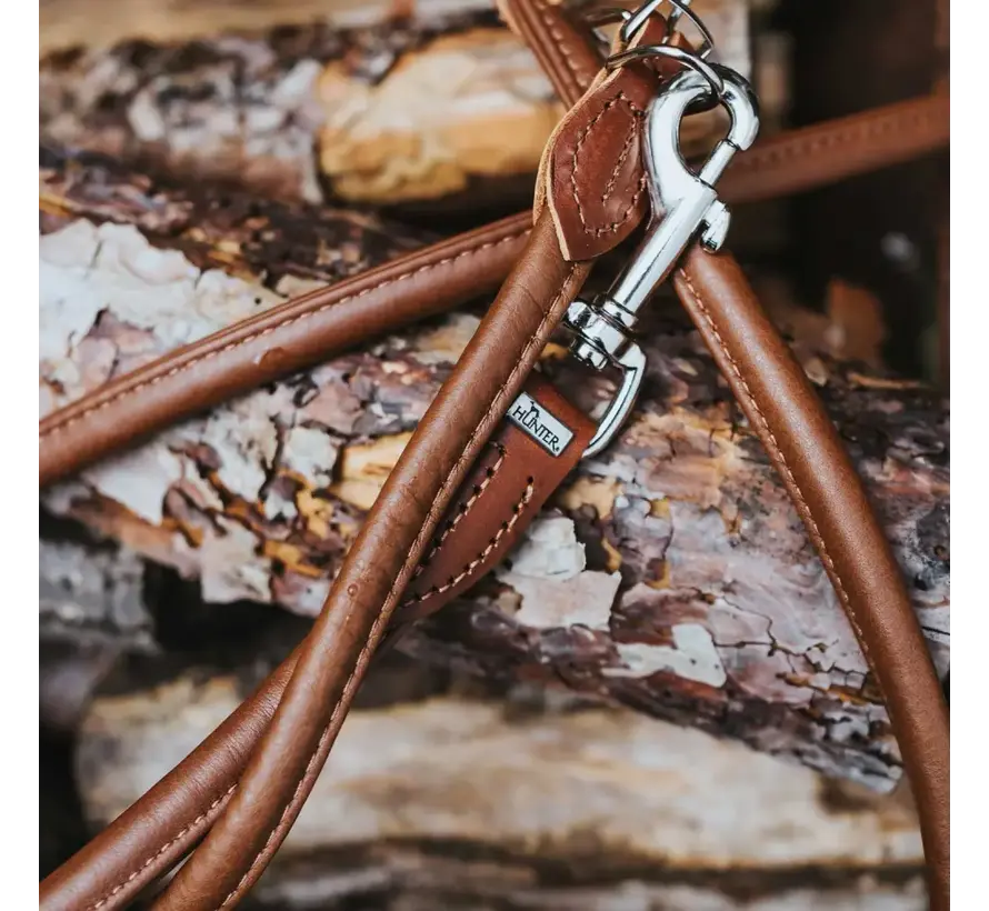 Adjustable Dog Leash Round & Soft Brown