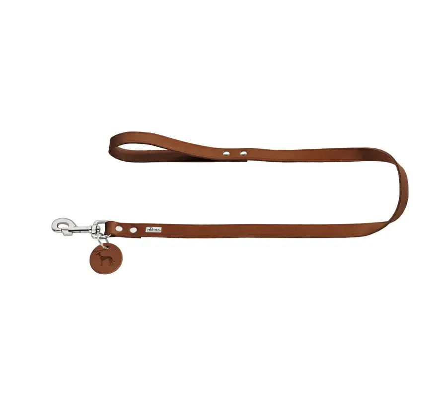 Korte Hondenriem Cognac