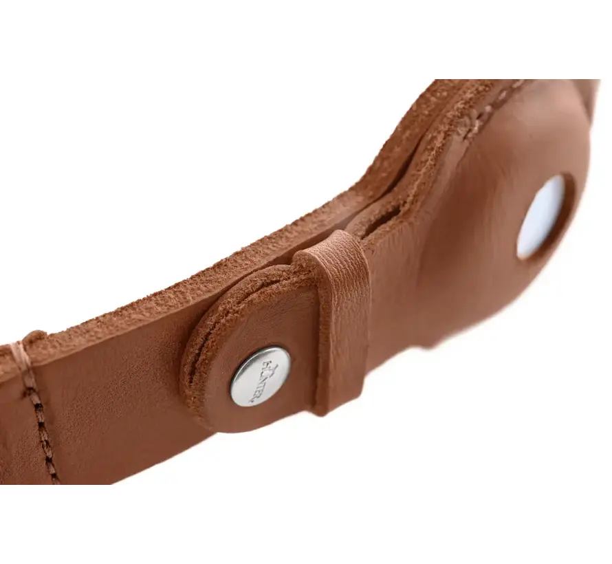 Hondenhalsband Viborg Cognac met Geïntegreerde AirTag-houder