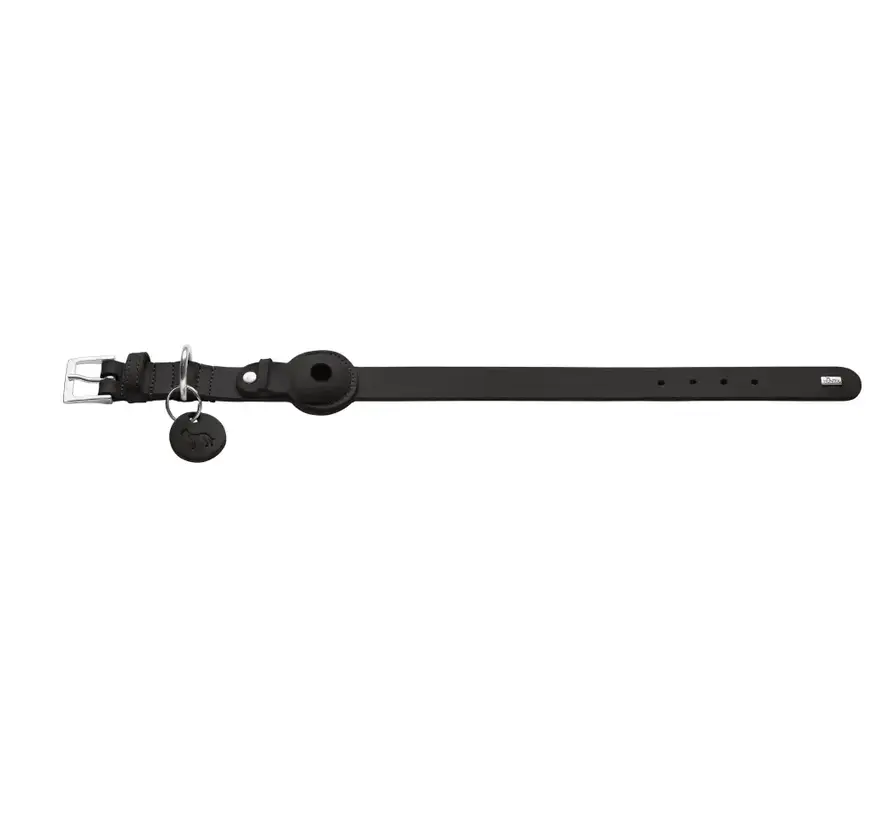 Dog Collar Viborg Black with Integrated AirTag Holder