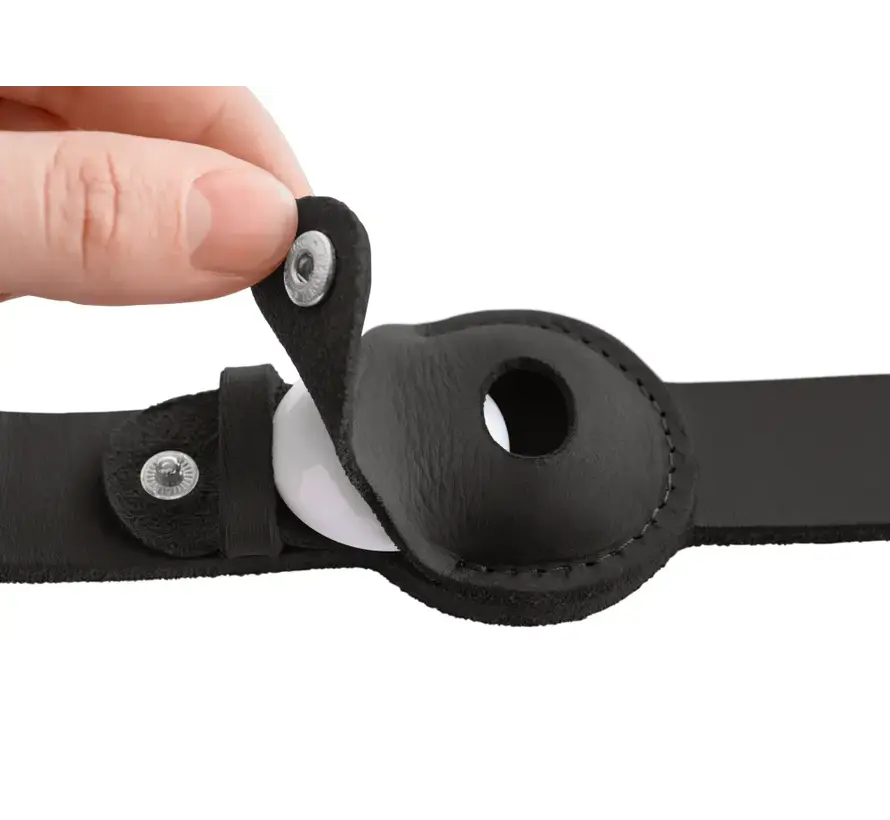 Dog Collar Viborg Black with Integrated AirTag Holder