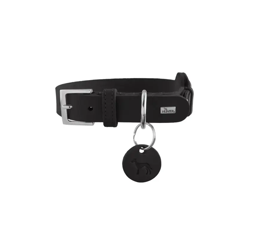 Dog Collar Viborg Black with Integrated AirTag Holder