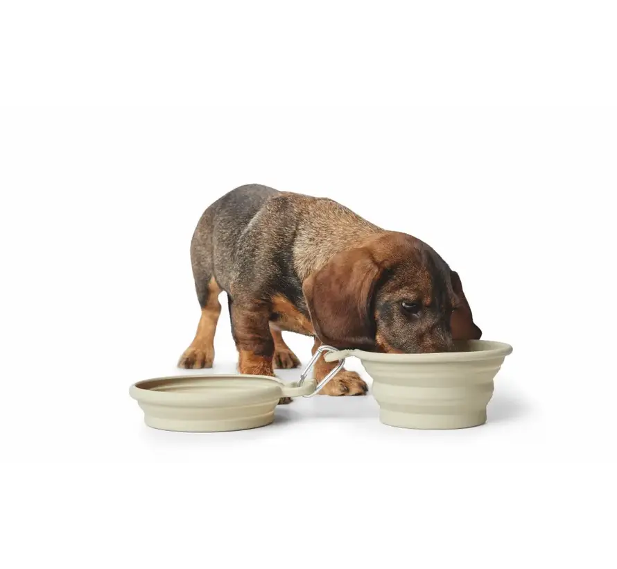 Opvouwbare Drink- en Voerbakjes List Beige