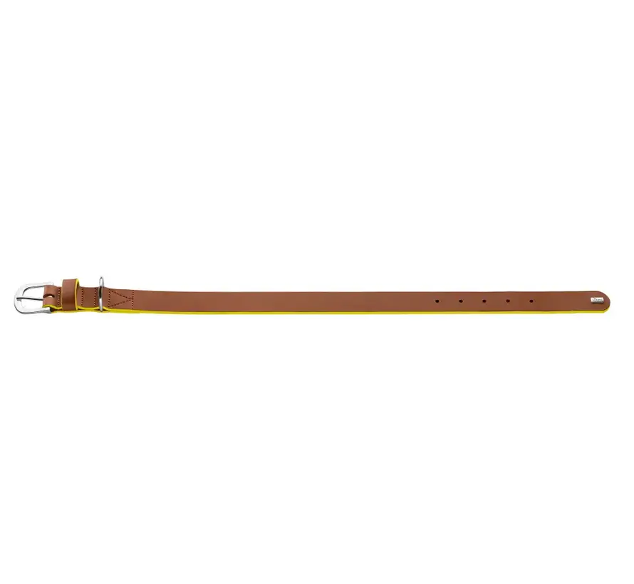 Dog Collar Garda Cognac & Yellow
