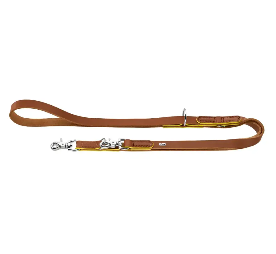Adjustable Dog Leash Garda Cognac & Yellow