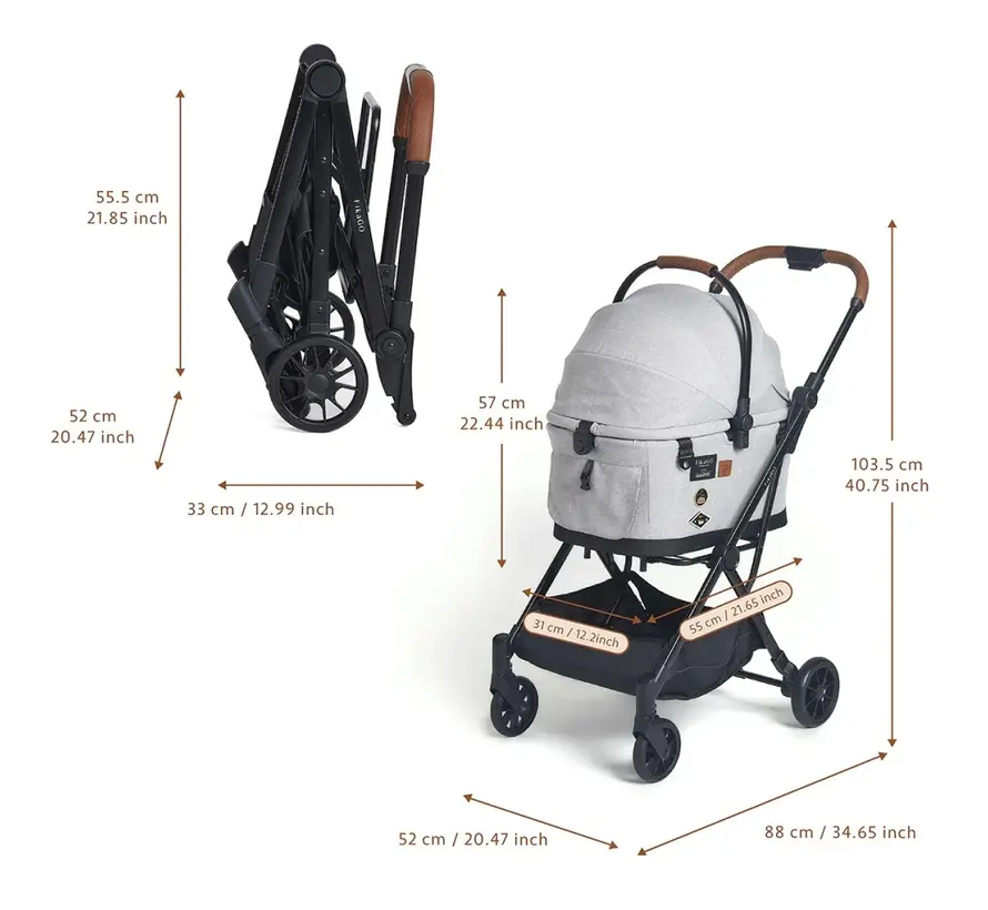 Hondenbuggy Flytta Plus Hygge Beige