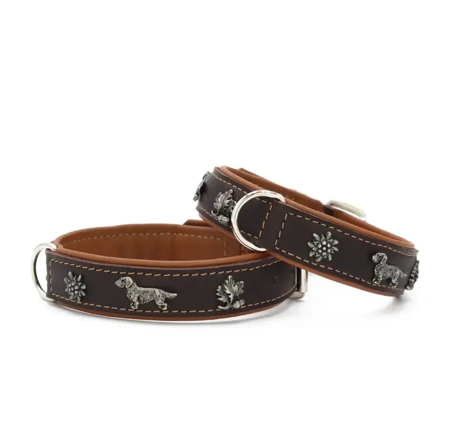 Teckel Hondenhalsband Premium Cognac