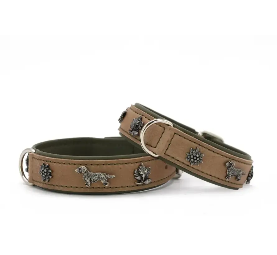 Teckel Hondenhalsband Premium Khaki