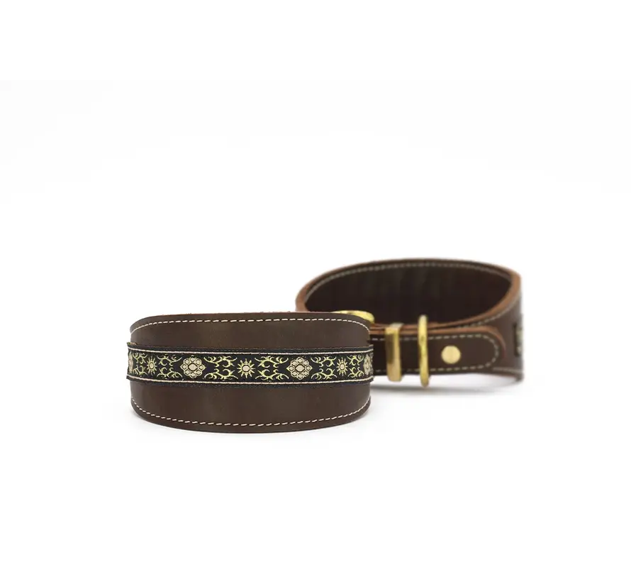 Greyhound Collar Borte Dark Brown