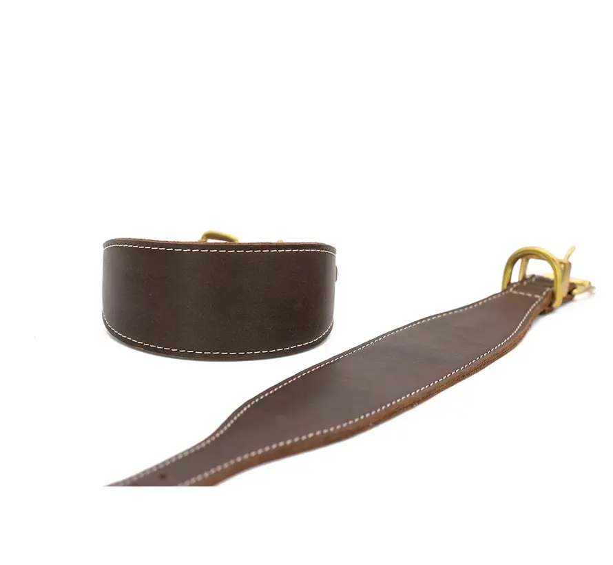 Windhondenhalsband Klassiek Donkerbruin