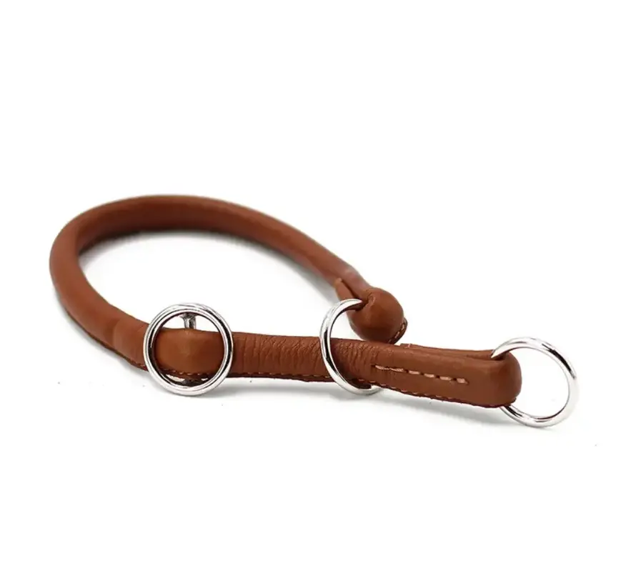 Retrieverhalsband Cognac Edelstaal