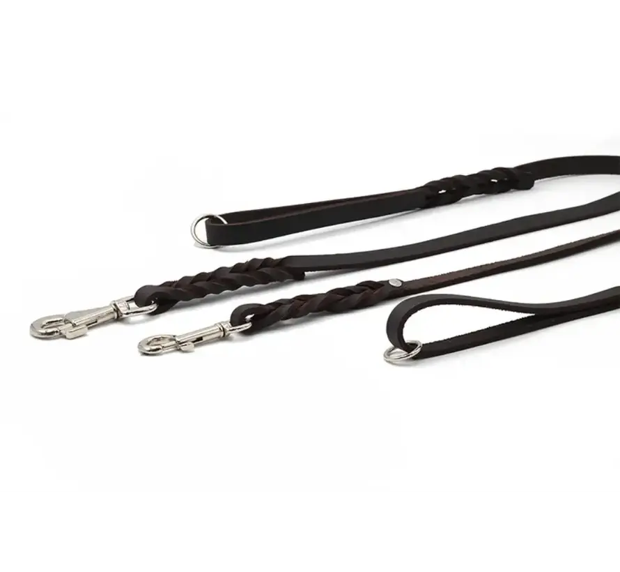 Dog Leash Greased Leather Black