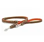 Dog Leash Classic Premium Mocha Orange Silver
