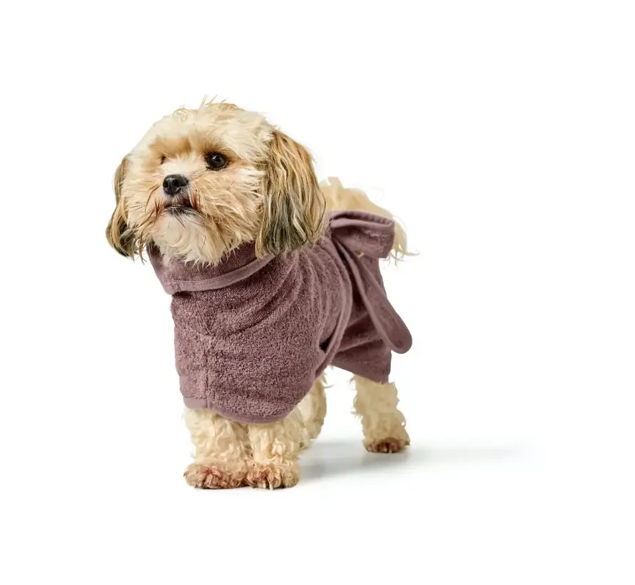 Dog Bathrobe Riga Old Rose