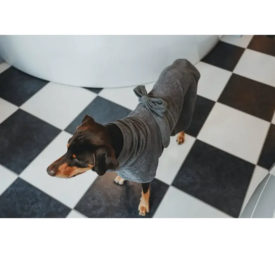 Dog Bathrobe Riga Grey