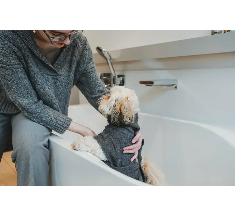 Dog Bathrobe Riga Grey