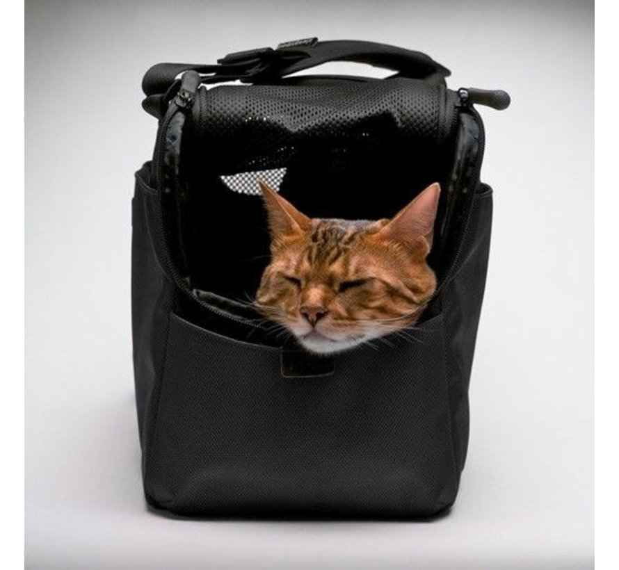Atom Black Luxe Reistas & Draagtas voor Honden en Katten