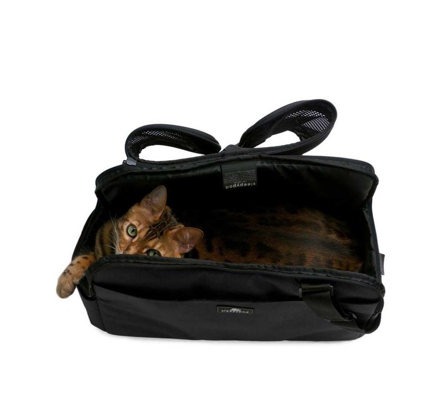 Atom Black Luxe Reistas & Draagtas voor Honden en Katten