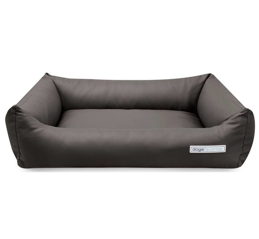 Dog Bed Faux Leather Taupe