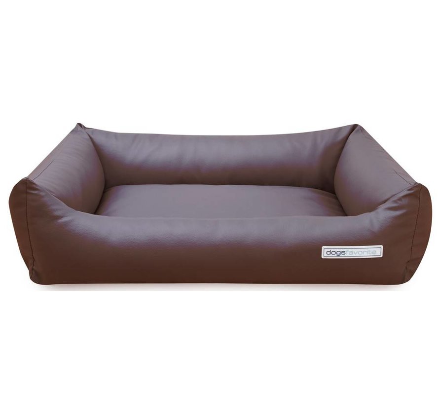 Dog Bed Faux Leather Brown