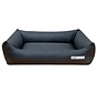 Dog Bed Faux Leather Dark Gray